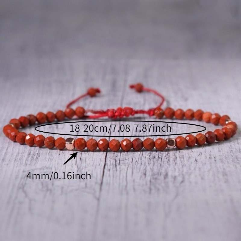 TEMU Minimalist Red Carnelian Bracelet -natural Stone Dainty Bracelet, Birthstone, Daily Wear Jewelry, Gift For Men Women
