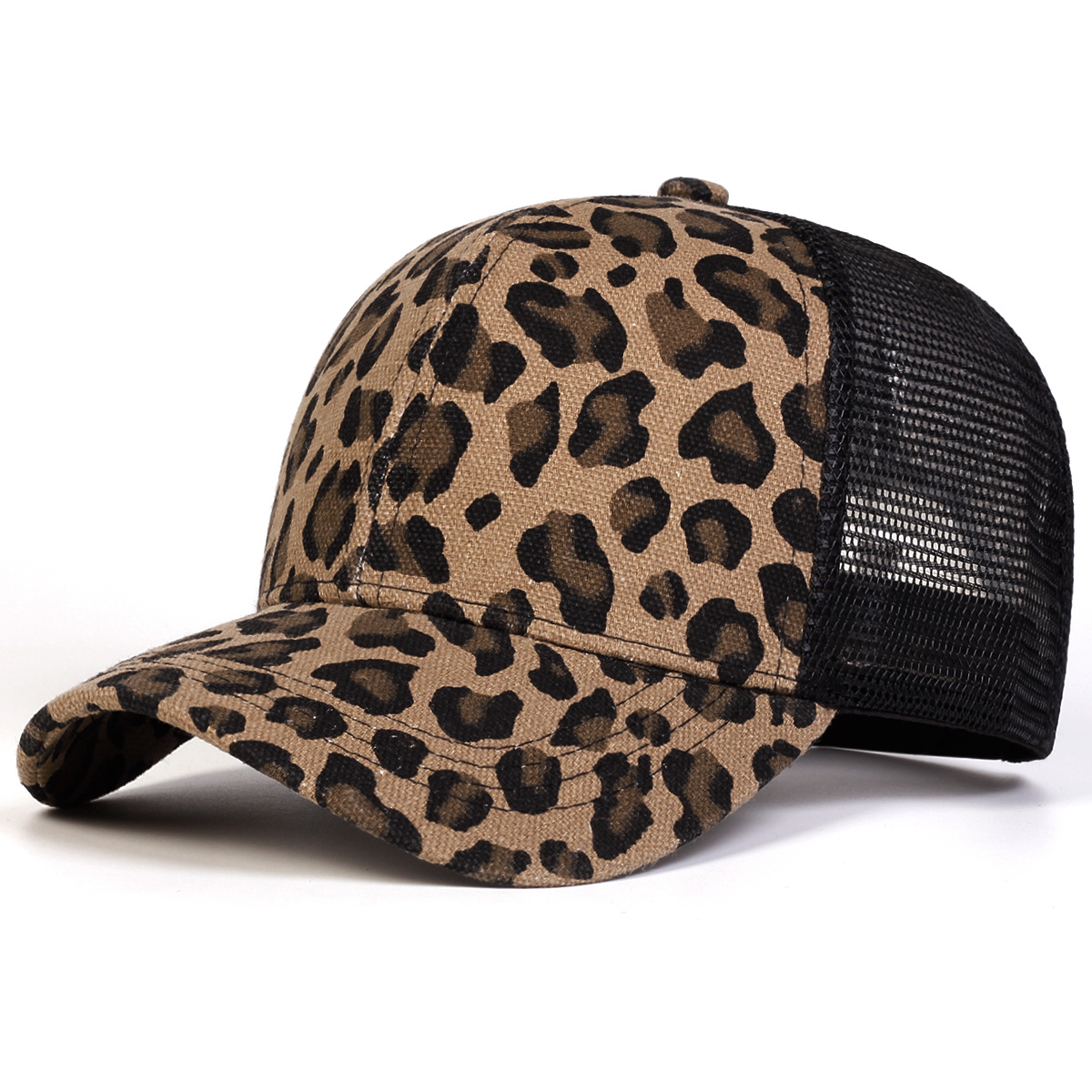 E-shop Damen Leopard Print Netz Cap Baseball Cap Outdoor Verstellbare Mode Freizeit Hut Geeignet für Frühling Sommer Reise Strand Party