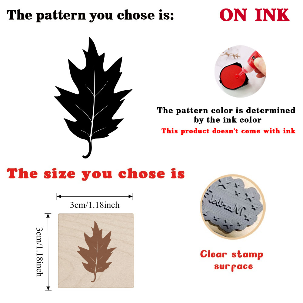 Solid Wood Serrated Leaf Botanical Stamp for Planners