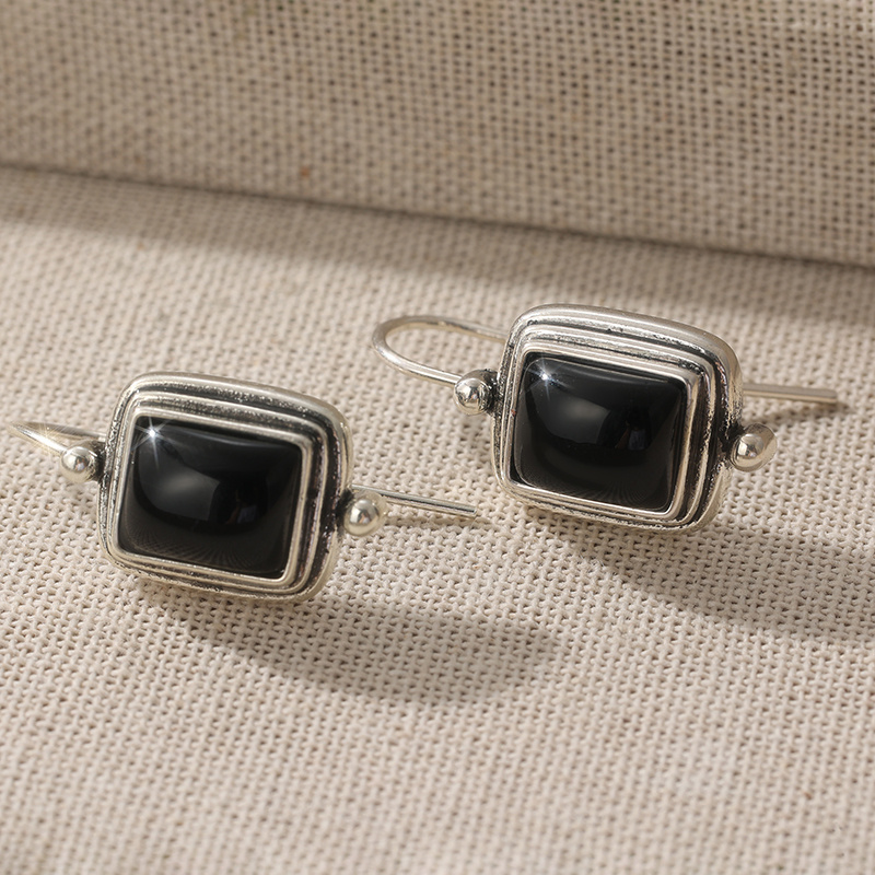 TEMU Pendientes colgantes vintage plateados con , aretes étnicos retro, regalo de /aniversario para ella