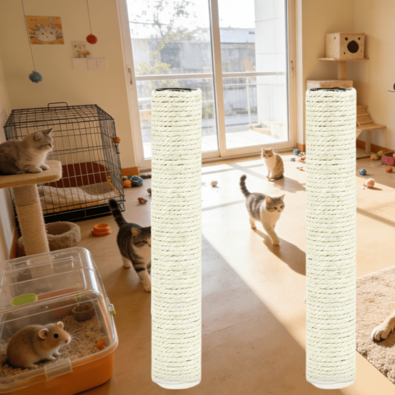 TEMU 2 piezas de postes de repuesto blancos de cuerda de sisal para árbol para gatos, postes rascadores blancos de repuesto para gatos de interior,