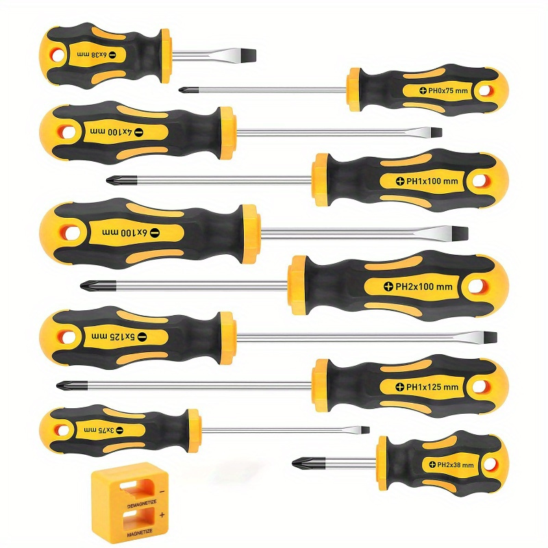 

11pcs Of Magnetic Screwdrivers (10pcs Of Screwdrivers + 1pc Of Demagnetizer), Screwdriver Set