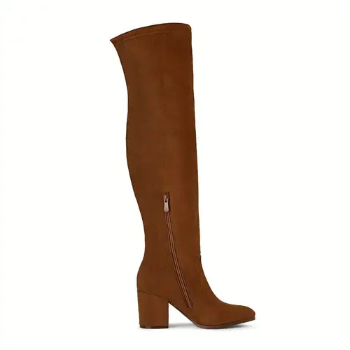 womens thigh high boots over the knee stretch block heel fashion long boots autumn winter boots knee high boots with dresses jeans leggings stockings sweaters for party dance shopping walk office gift for friends wife sister daughter