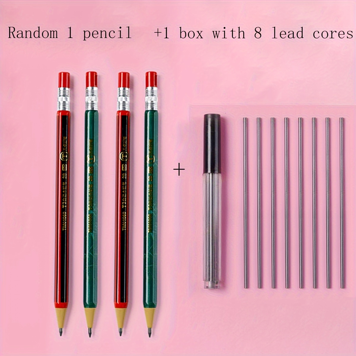 TEMU Random 1 Pencil Lead Propelling Pencil Coarse Lead Lead Cutting Lead Pressing Pencil Replaceable Refill Continuous Lead 2b Pencil 2