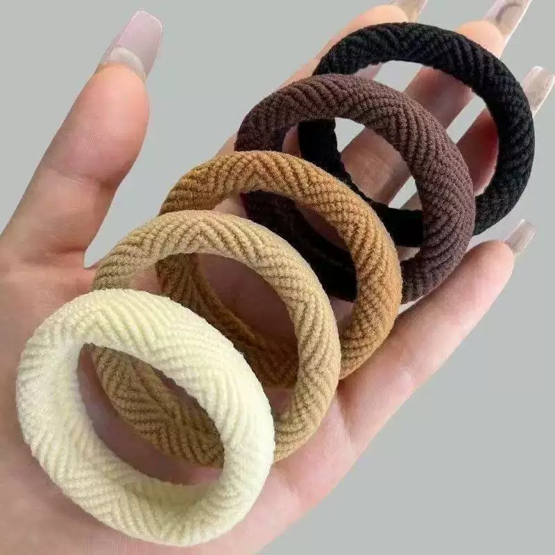 TEMU Confezione da 5 Fascie per Capelli Spesse Senza Cuciture a Spina di Pesce a Righe Stile Boh矇mien, Forte Elasticit�, Resistenti alla , Elastici