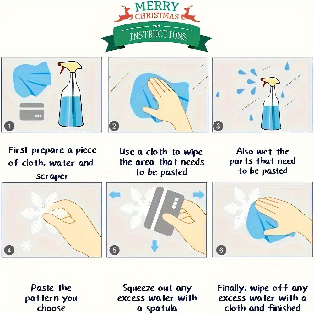 80 Glass Christmas Window Stickers, Specially Prepared for Christmas Decoration, Featuring Santa Claus and Reindeer Themes, Perfect for Party Use, Adding a Festive and Joyful Atmosphere to the Holiday Season.