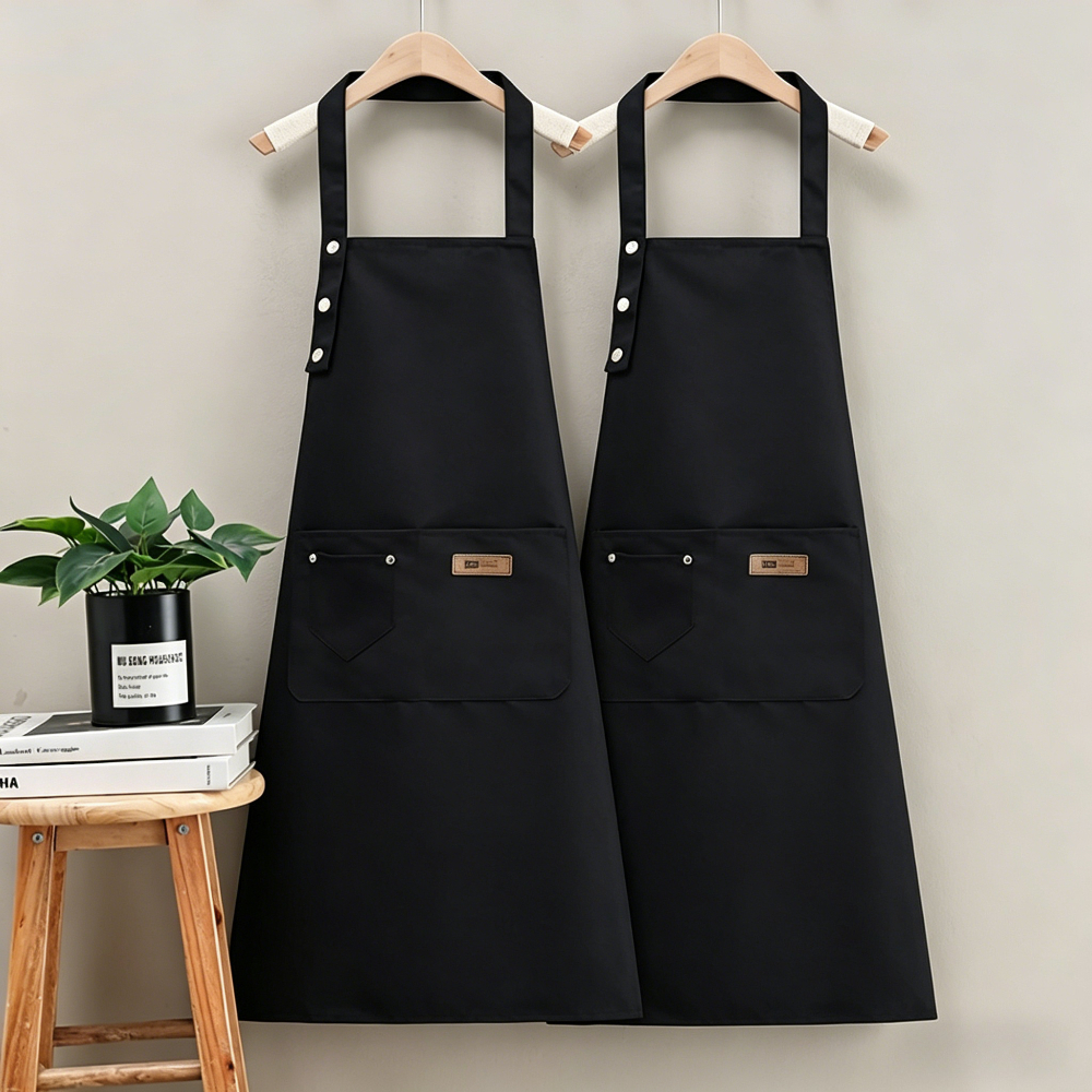 TEMU 2pcs Set 79cm X 69cm Unisex Canvas Apron Adjustable Bib Style | Heavy Duty Kitchen Apron With Pocket For Cooking Baking Grill