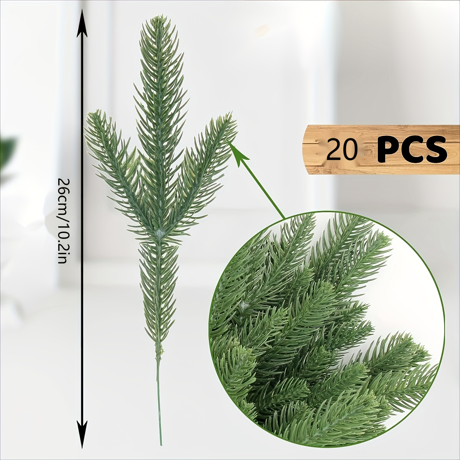 Image of 20/10pcs Of Yoratee Artificial Pine Branches For Wreaths With Realistic Needles