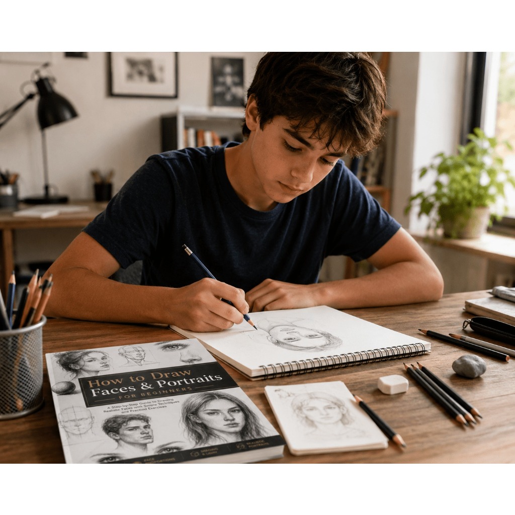 Beginner's Portrait Sketching Book, Step-by-Step Guide