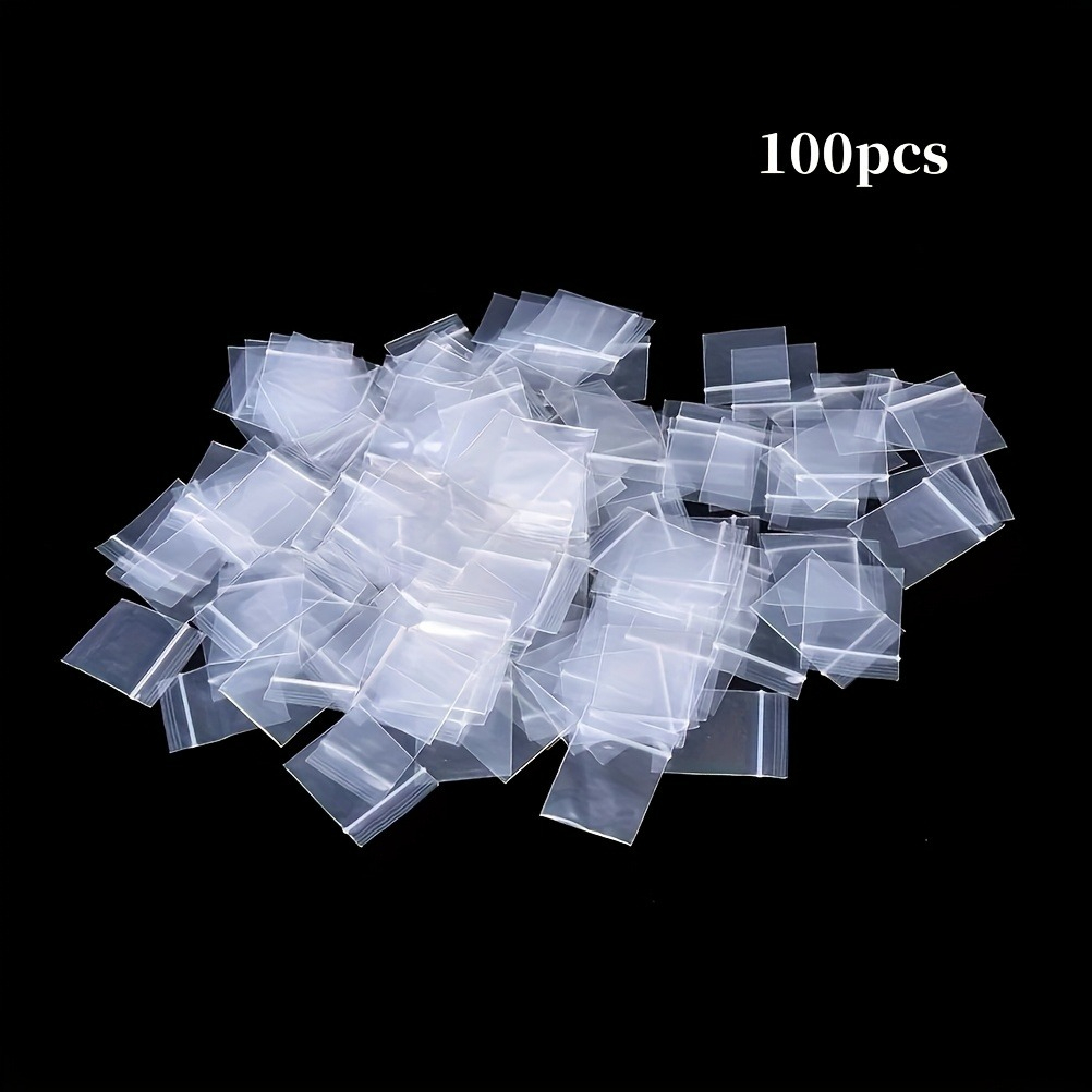 100pcs Pvc Reusable Transparent Jewelry Bags, Self-sealing Zipper, Anti-aging, Sizes Of Mini Self-sealing Bags For Jewelry Packaging And Storage