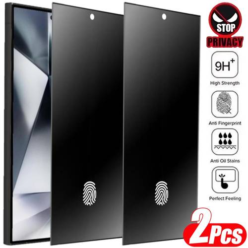 2pcs privacy tempered glass screen protector suitable for samsung suitable for galaxy s25 s24 ultra s23 s22 s21 plus privacy tempered glass with seamless fingerprint unlock