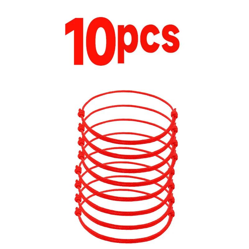 Image of 10pcs Women's Woven Bracelet Woven Red Thread Bracelet Unisex Adjustable Easy Rope Woven Bracelet Handmade Couple Jewelry Handmade Woven Bracelet Couple Anklet