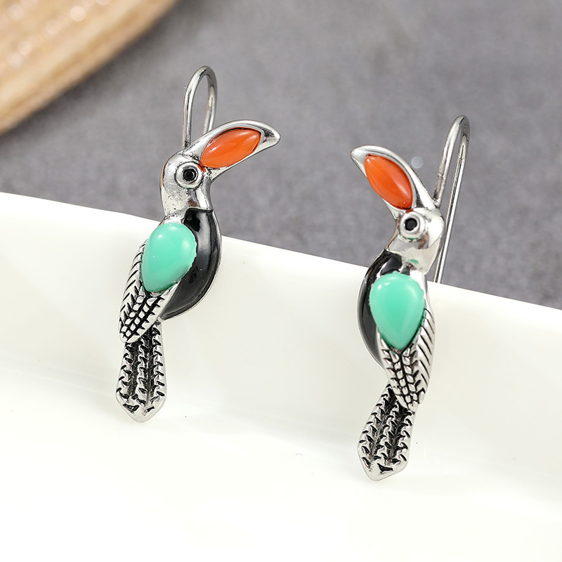 TEMU Bohemian Ethnic Style Bird Earrings, Exotic Hippie Style Seaside Vacation Atmosphere, Versatile Earrings