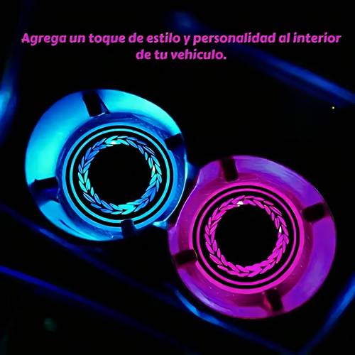 round led cup holder lights for car usb rechargeable dark gray interior atmosphere lighting car accessories