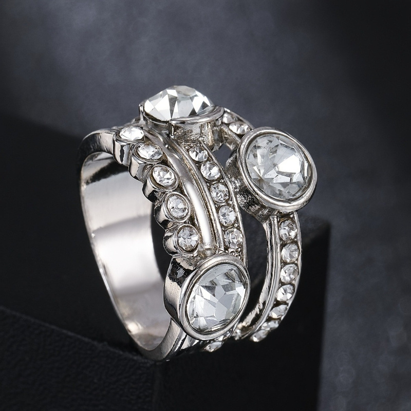 Men's Large Round Synthetic Zircon Ring