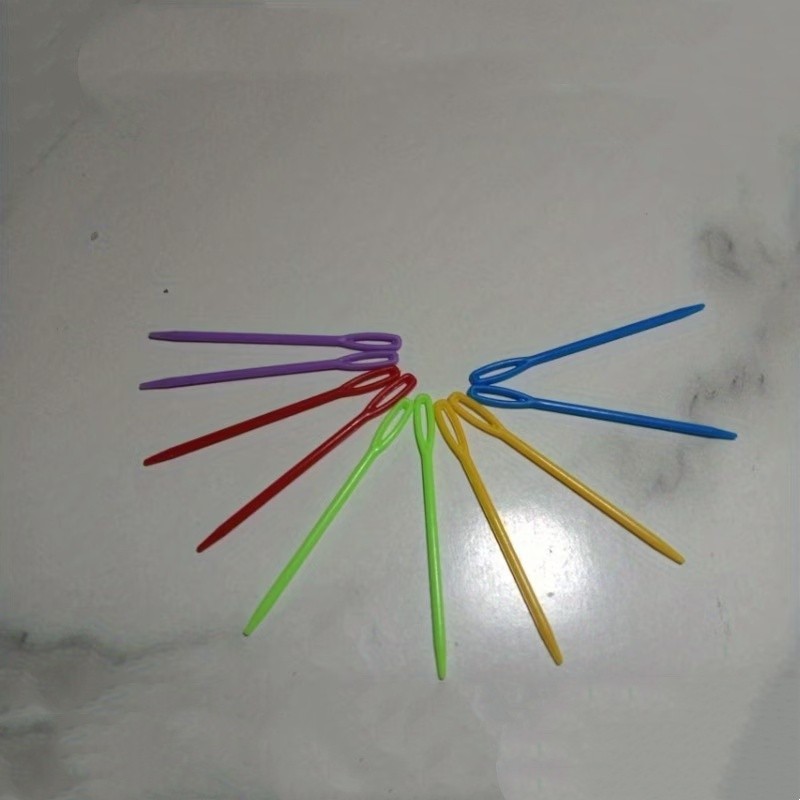 98 Pack 7cm Random Colour Big Eye Sewing Needles, Blunt Tip for Easy Threading