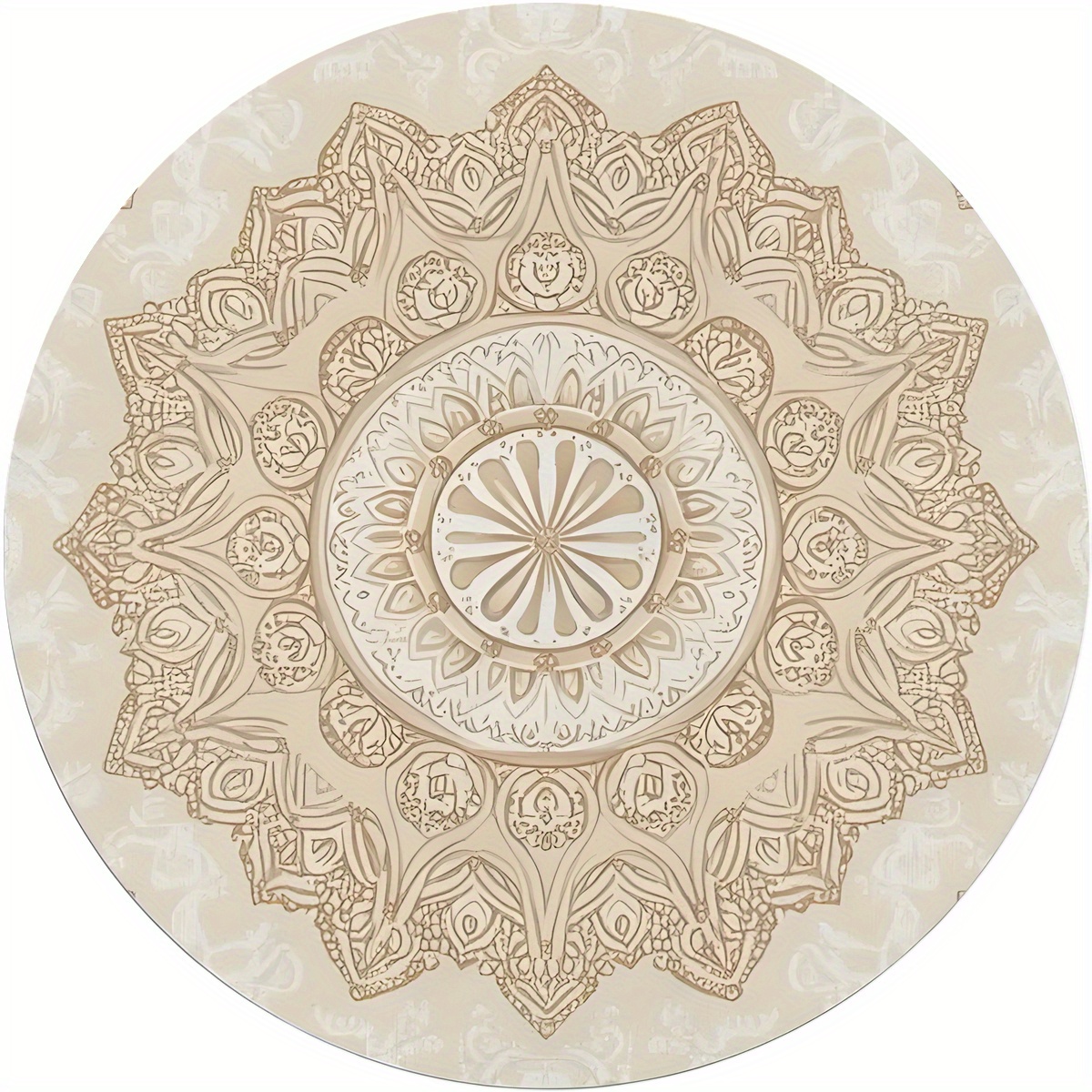 TEMU 4pcs Boho Poison Burly Wooden Coaster-non-slip Heat Resistant Beverage Mat, Suitable For Kitchen And Living Room Decoration, Ideal Housewarming
