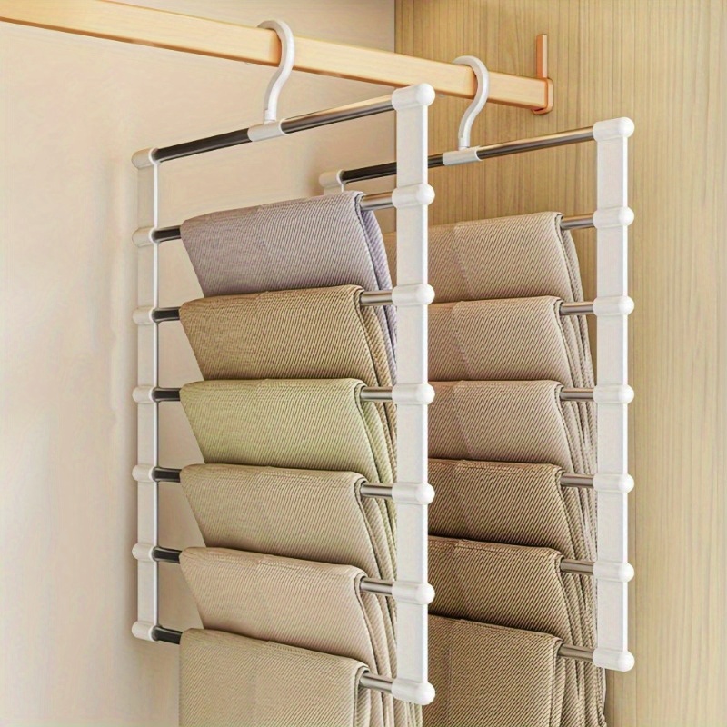 

1pc Steel -saving Pants , Closet Organizer For , Leggings & Trousers, , -mounted, Retail Display