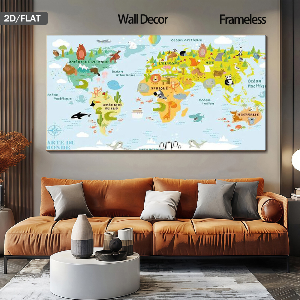 Language Wall Art 2D Flat, Suitable For Living Room World Wall Art