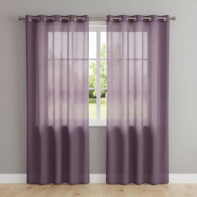 Image of Sheer Curtains 140x245cm For Living Room Bedroom Kitchen, Light Transparent Soft, Light Transmission Room Brightness