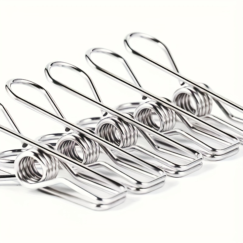 TEMU 40pcs Premium Stainless Steel Clothespins- Rust-resistant Heavy-duty Metal Clips With Secure Spring Grips, Suitable Laundry, Kitchen, Travel,