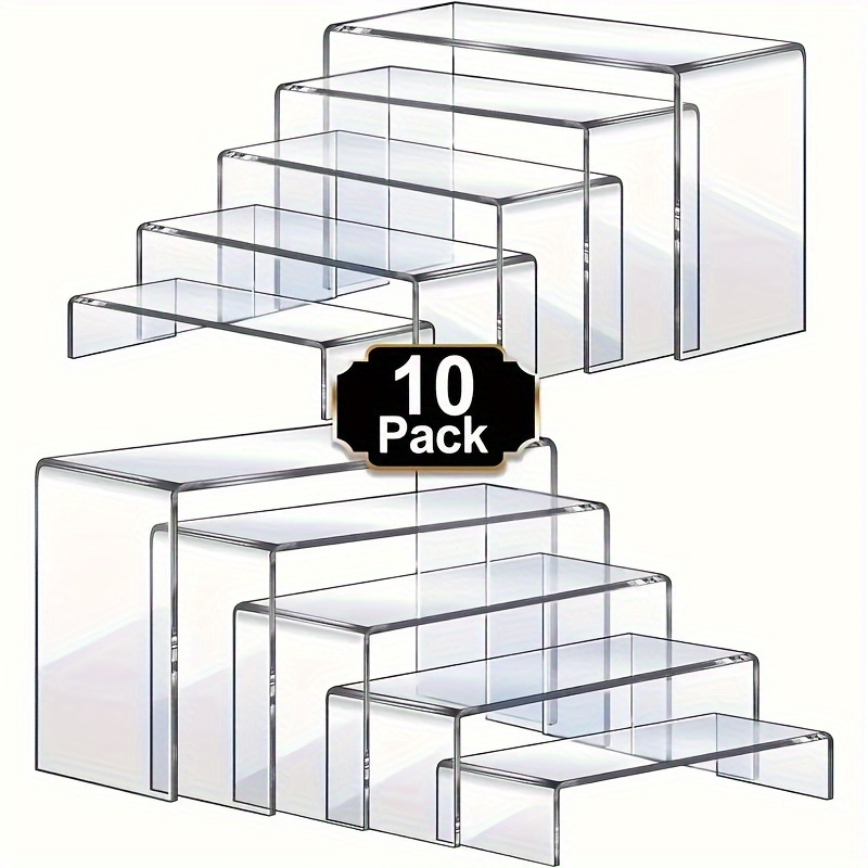 10er-set acryl-displayständer - vielseitiger transparenter organizer für handtaschen, desserts, schmuck & parfüm -   für heimdekoration, büro und feiertagsdisplays, dekorative gegenstände für zuhause