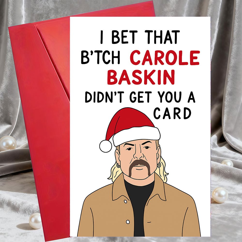 TEMU 1pc Greeting Card And 1pc Envelope. 2d Flat 1pc Fun Christmas Card, To Fans Of Of Tigers, Perfect Gift For Who Humor And Unique Holiday ,