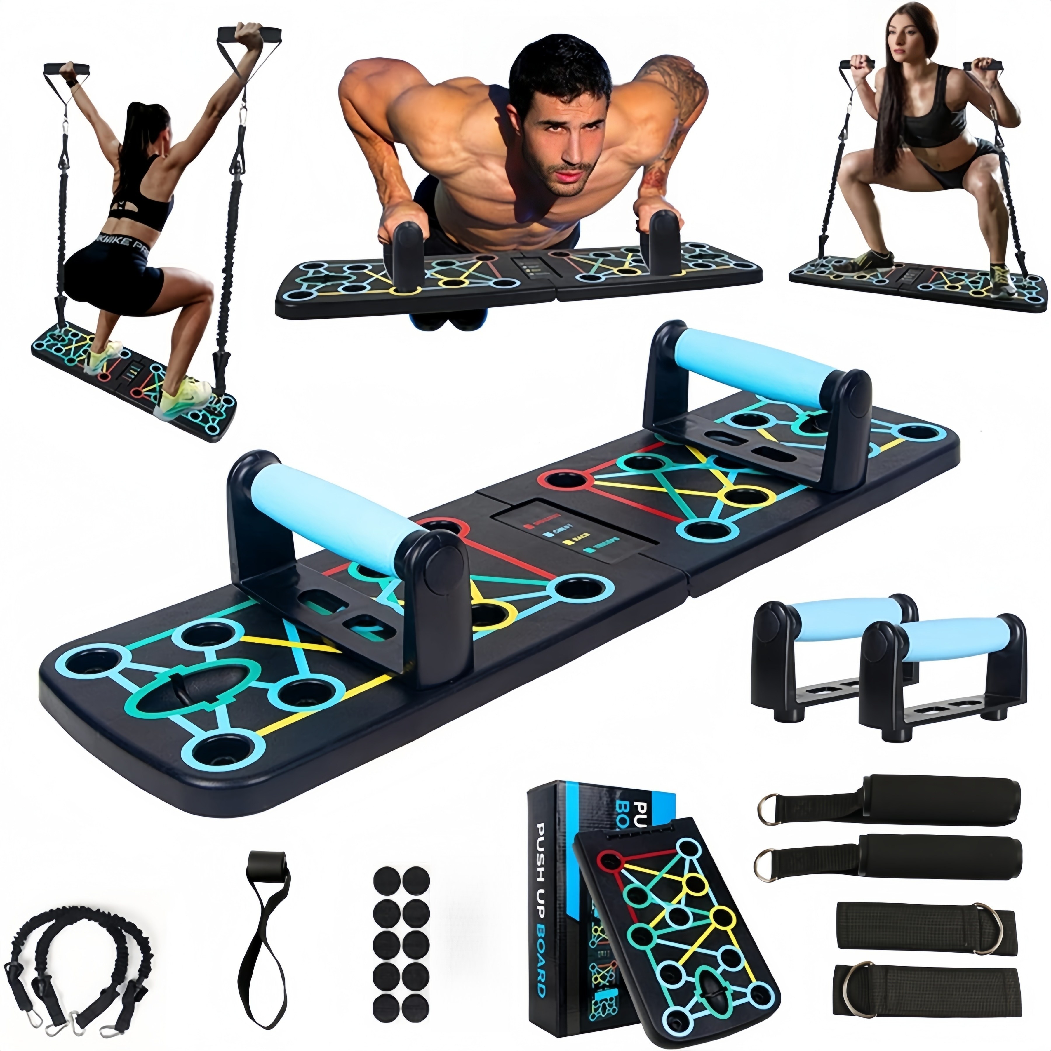 Barres De Pompes (Push Up Bars) En Forme De H - Poignées En Mousse - Capacité 150 Kg - Démontables - 8