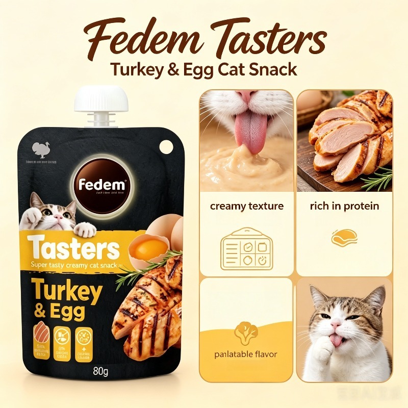 80g butter flavored turkey and egg yolk wet grain bag 90 moisture genuine high quality turkey protein resealable lid   beneficial for   portable   suitable for cats and dogs   by picky   Product details 2