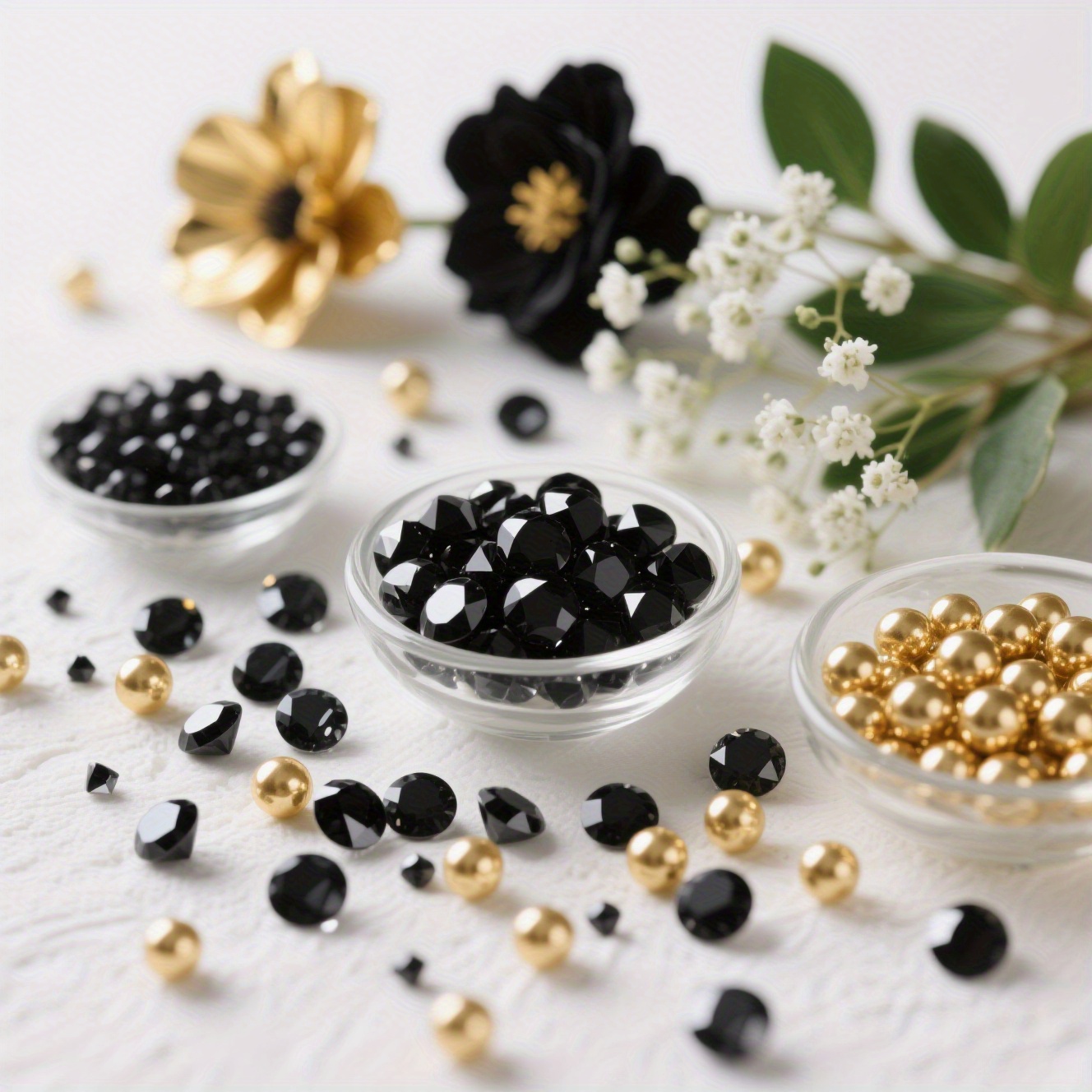 TEMU 620pcs Black Diamonds And , Suitable For Halloween, Party Supplies, Party Set, Vase Filler, Wedding Supplies, Centerpiece Filler, Wedding Table
