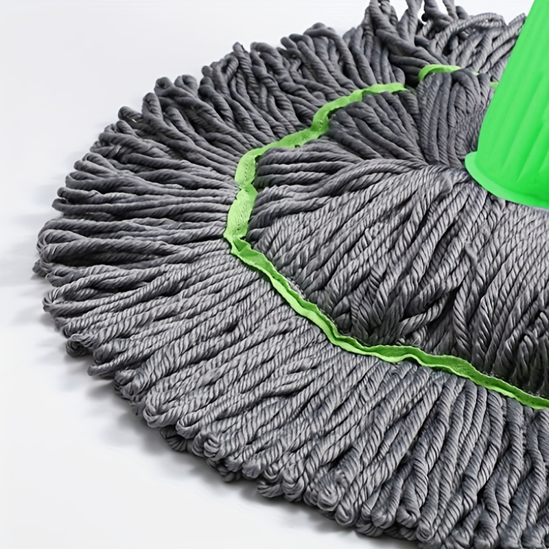 [Super Absorbent Rotary Mop] 1pc Super Absorbent Rotary Mop with Green Handle - Ideal for Home, Kitchen, School, Office, Bathroom & RV Travel - 7pcs Set | Easy-to-Clean Microfiber Mop Head & Bucket
