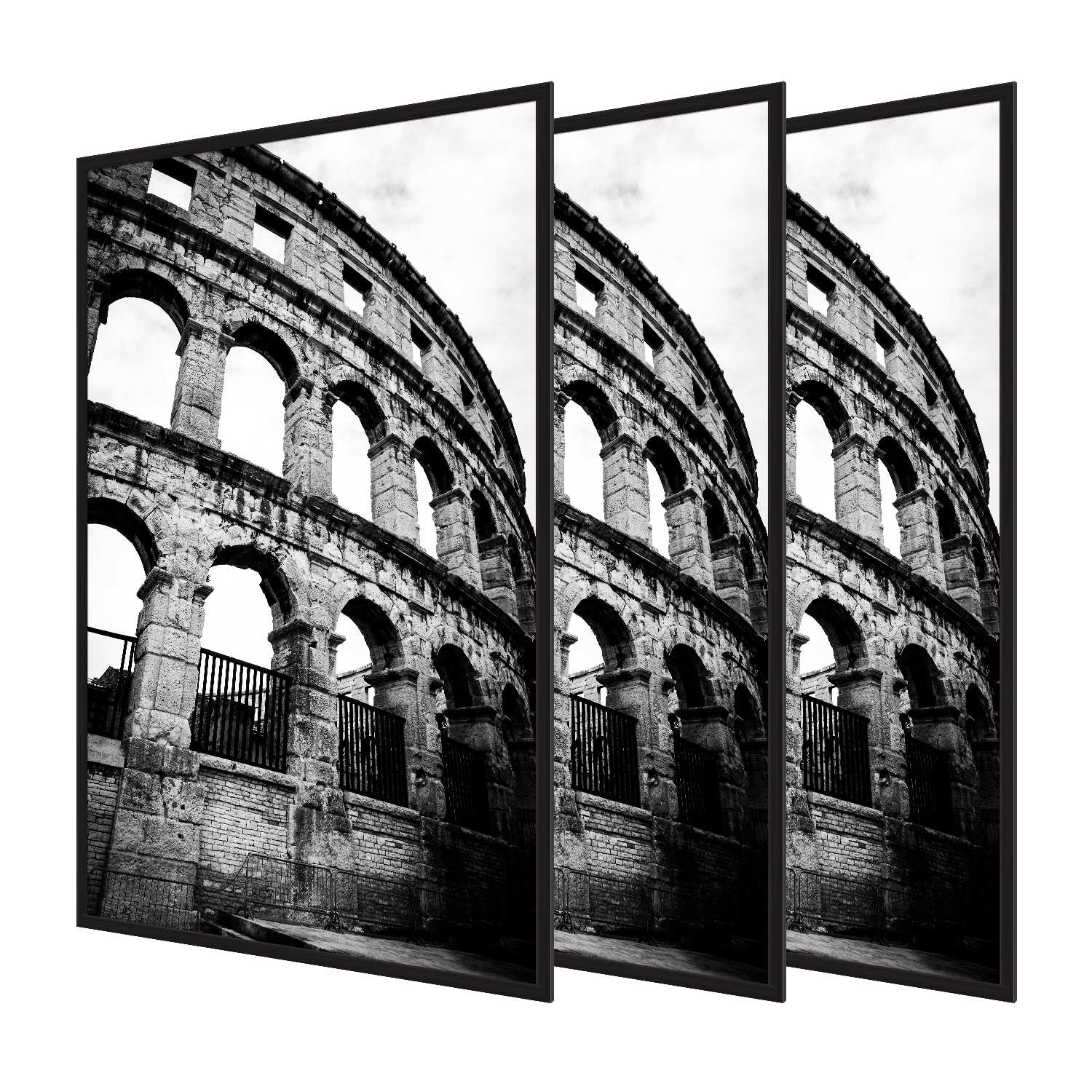 Image of Set Of 3 For A2 Black Picture Frames For Posters, Art Prints & Photos, Modern Poster Frame For A2 Posters, Art Prints, Photos And Certificates With Insert Strips, Portrait Or Landscape Format