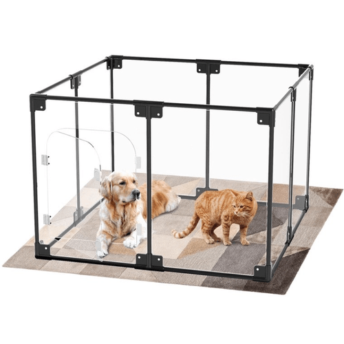 acrylic transparent pet cat kennel indoor fence small and large dog cages for dog enclosures