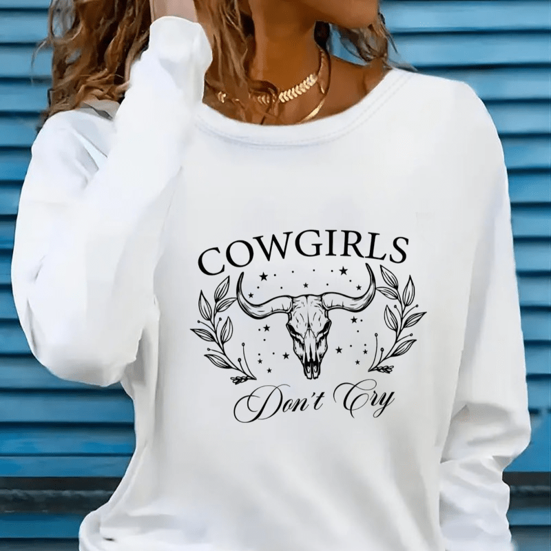 

Cowgirls Graphic Long Sleeve T- Polyester Tee - 95% Polyester, 5% Elastane Regular Fit