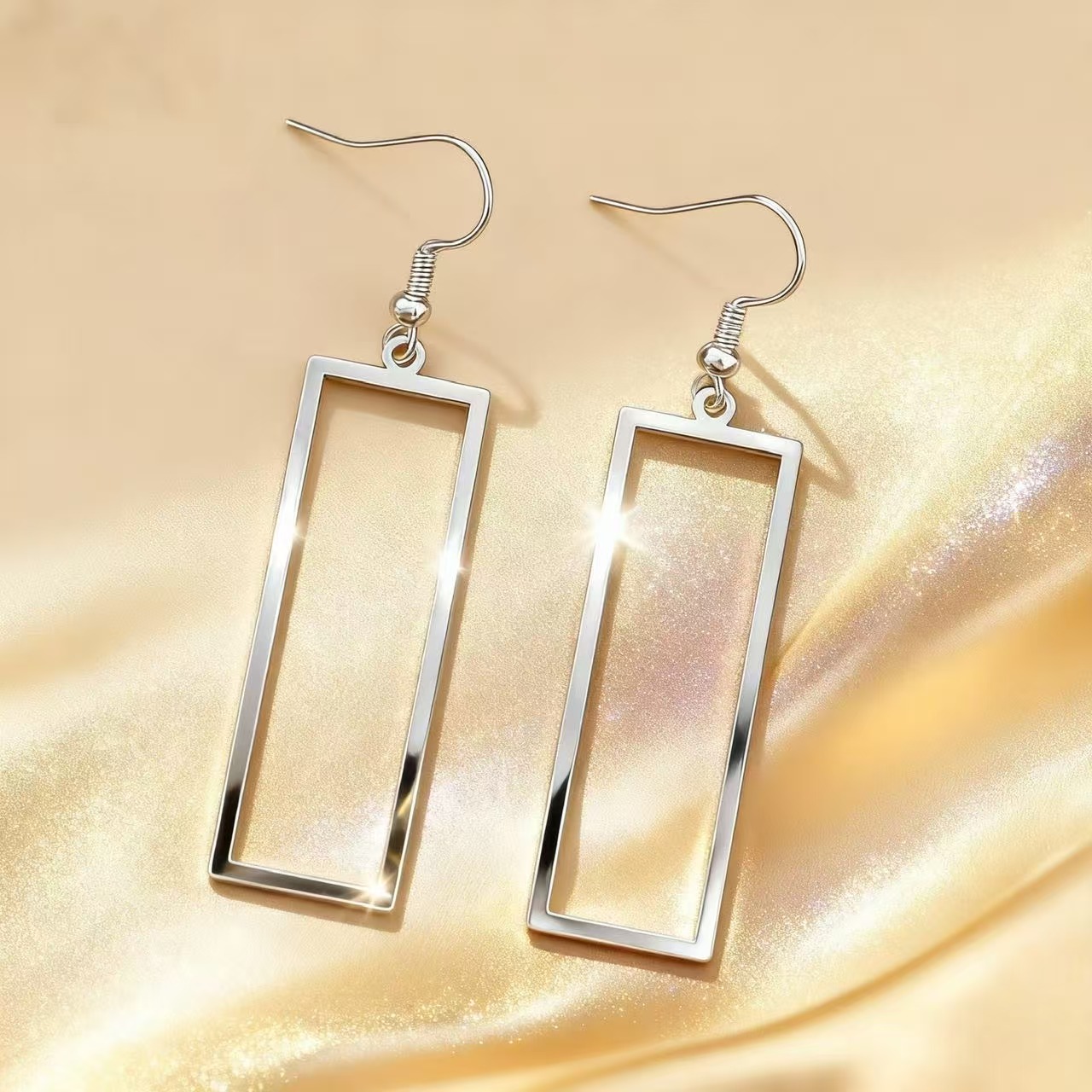 TEMU 1 Pair Hypoallergenic High Quality Stainless Earrings For Women, 18k Plated Tarnish Resistant, Comfortable Versatile Minimalist Elegant Jewelry