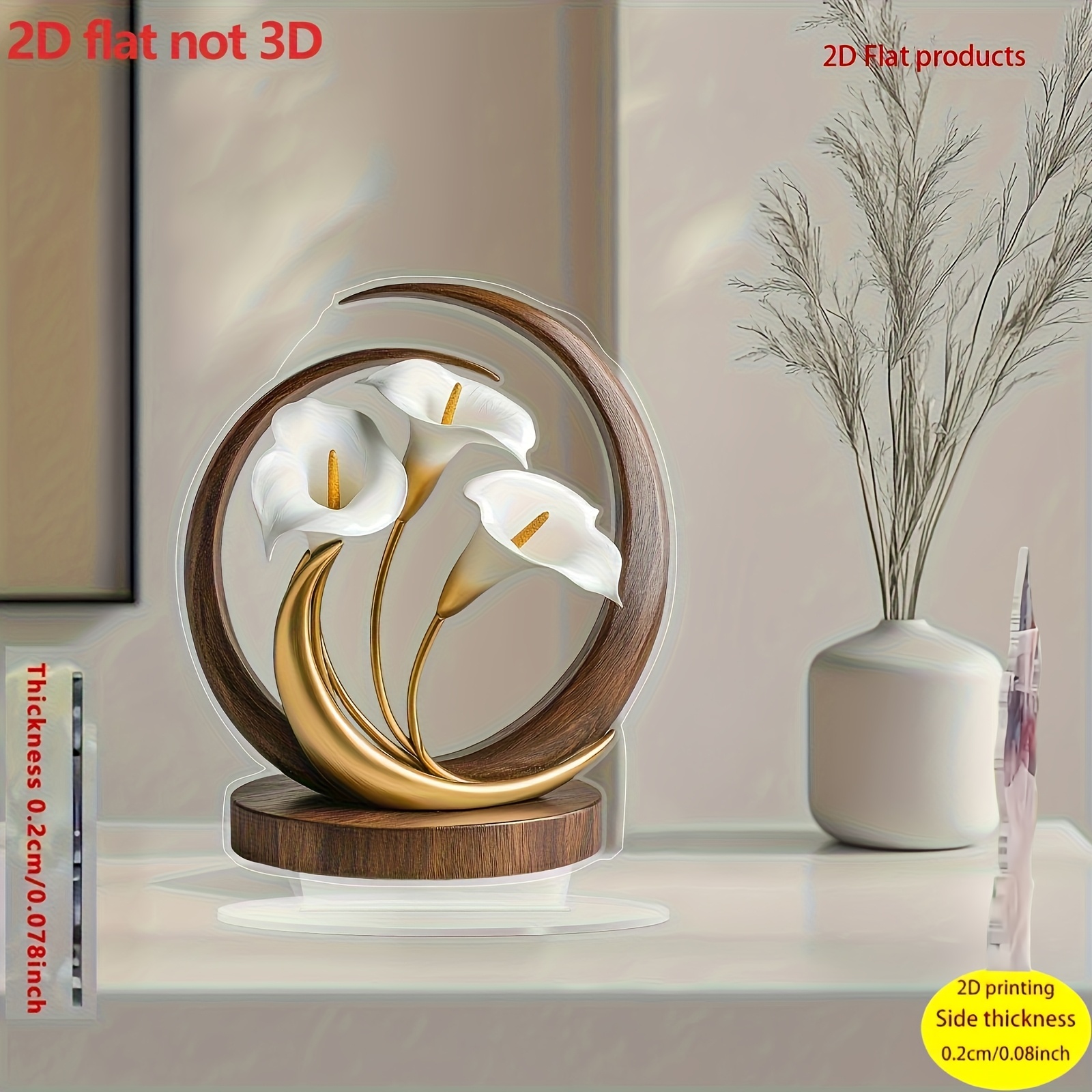 Decoración de mesa acrílica floral minimalista moderna PE