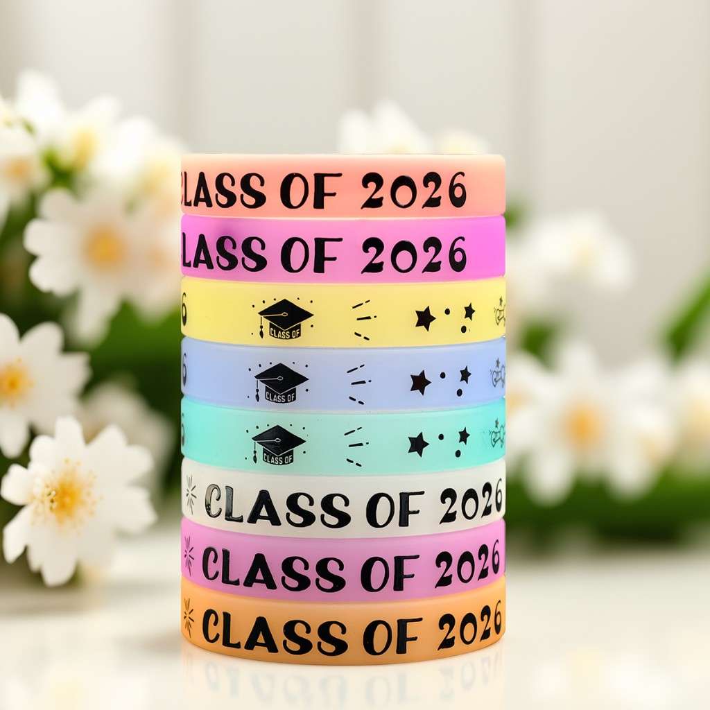 Image of Gift For Her/him 16pcs Class Of 2026 Wrist Bands Graduation Wristbands Decorative Wrist Bands Reusable Bracelets For Parties And Team Supplies Halloween