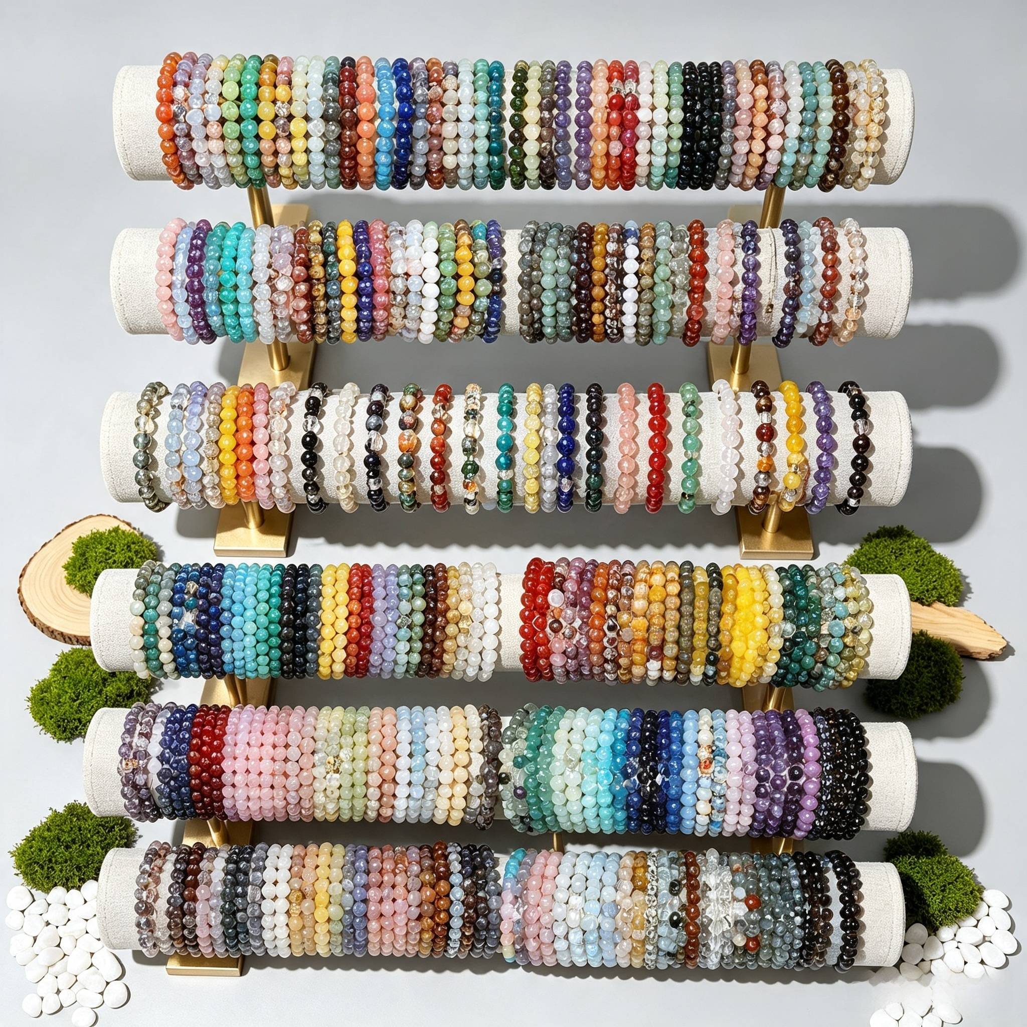 19pcs Bohemian Style Glass Bead Bracelet Set, Unisex