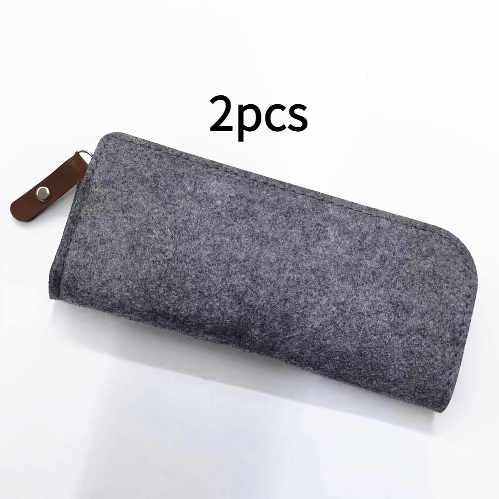 Set Of 2 Felt Pencil Cases, Storage Bags For Stationery For Men And Women, Cover For Felt Pencil Cases