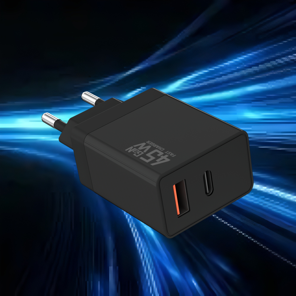 Image of Usb C Gan Fast Charger, 45w 2-port Super Fast Charger, Pd+qc 3.0 Fast Charger, Type C Wall Charger Fast Charging For Iphone/ /xiaomi/huawei/tablet Series, Laptop Charger, Phone Charger
