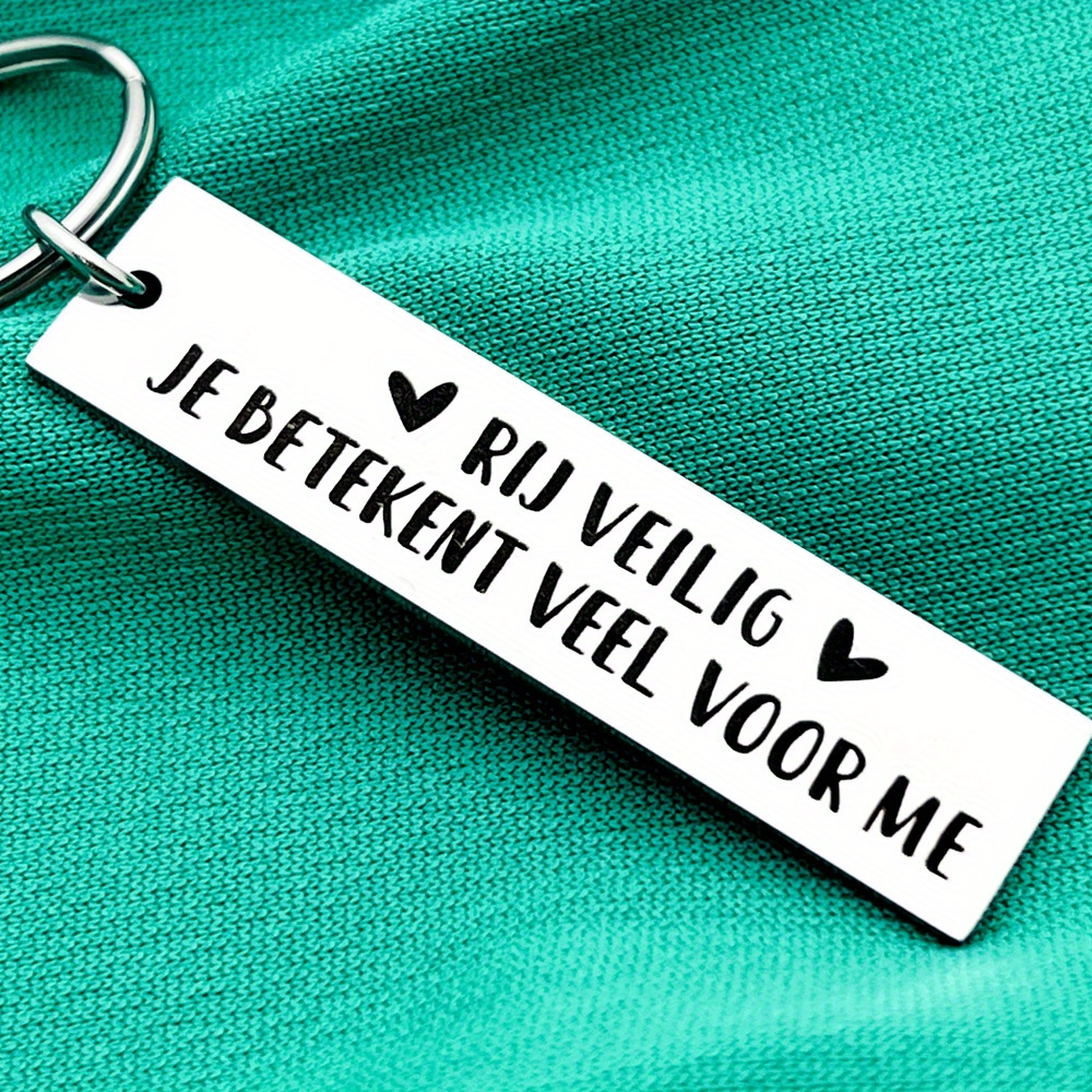 TEMU 2pcs - I Love You Keychain, Stainless Steel Keychain, Suitable For Boyfriend, Husband, Truck Driver - Easy Dutch Inspirational Reminder Gift,