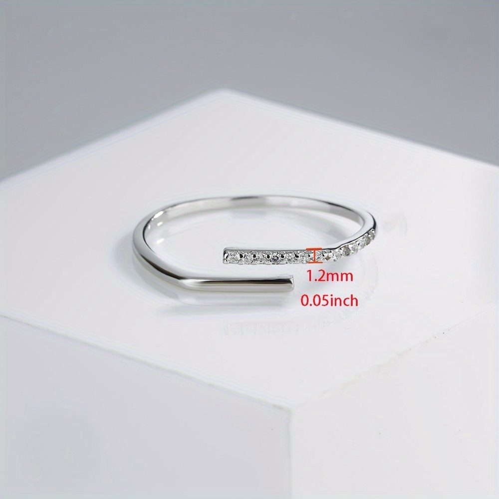 Adjustable Ring for Women Made of S925 Sterling Silvery, Perfect for Weddings. This Wedding Band Is Ideal for The Wedding Season, Anniversaries, And Can Be Stacked As a Promise Ring. A Thoughtful Gift for Ladies on Thanksgiving, Valentine'S Day