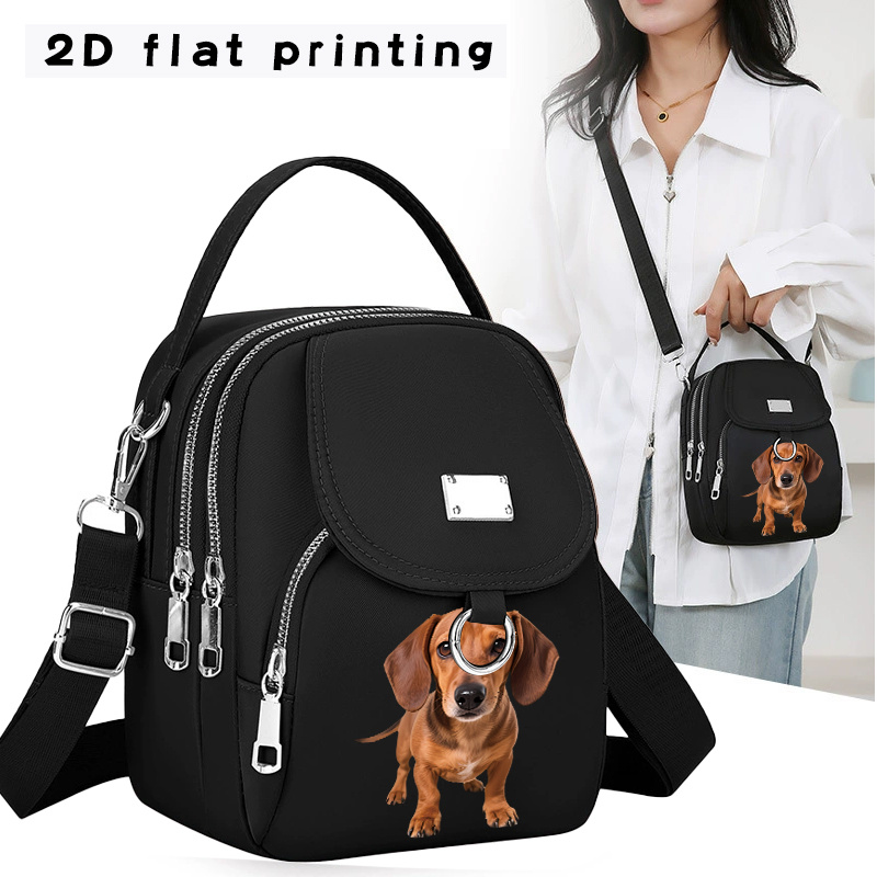 TEMU Lightweight Commuter Messenger Bag Featuring A 2d Flat Print Of A Hound , Versatile For Daily Use As A Shoulder Or Crossbody Bag; That Placement