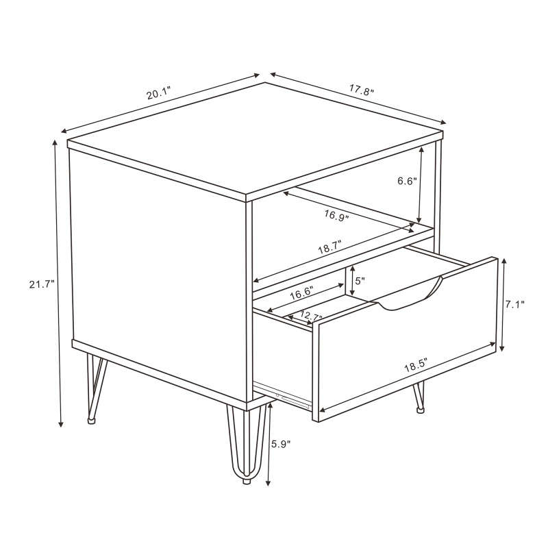 Nightstand in Olive Green