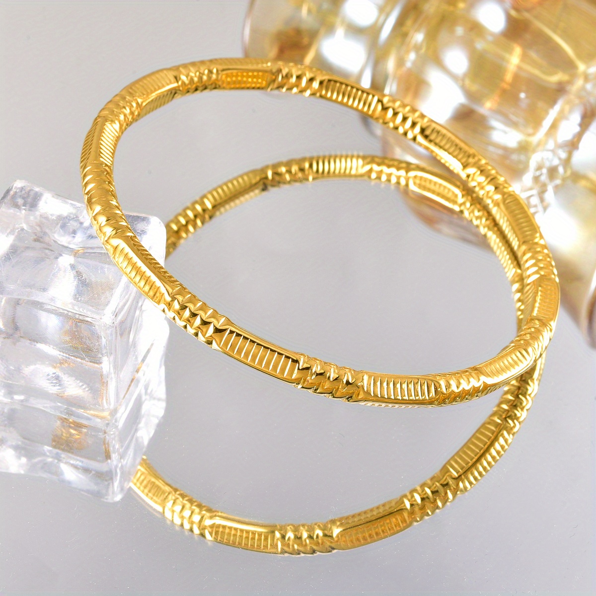 Women's Vintage Texture Stainless Steel Bracelet, Daily Wear