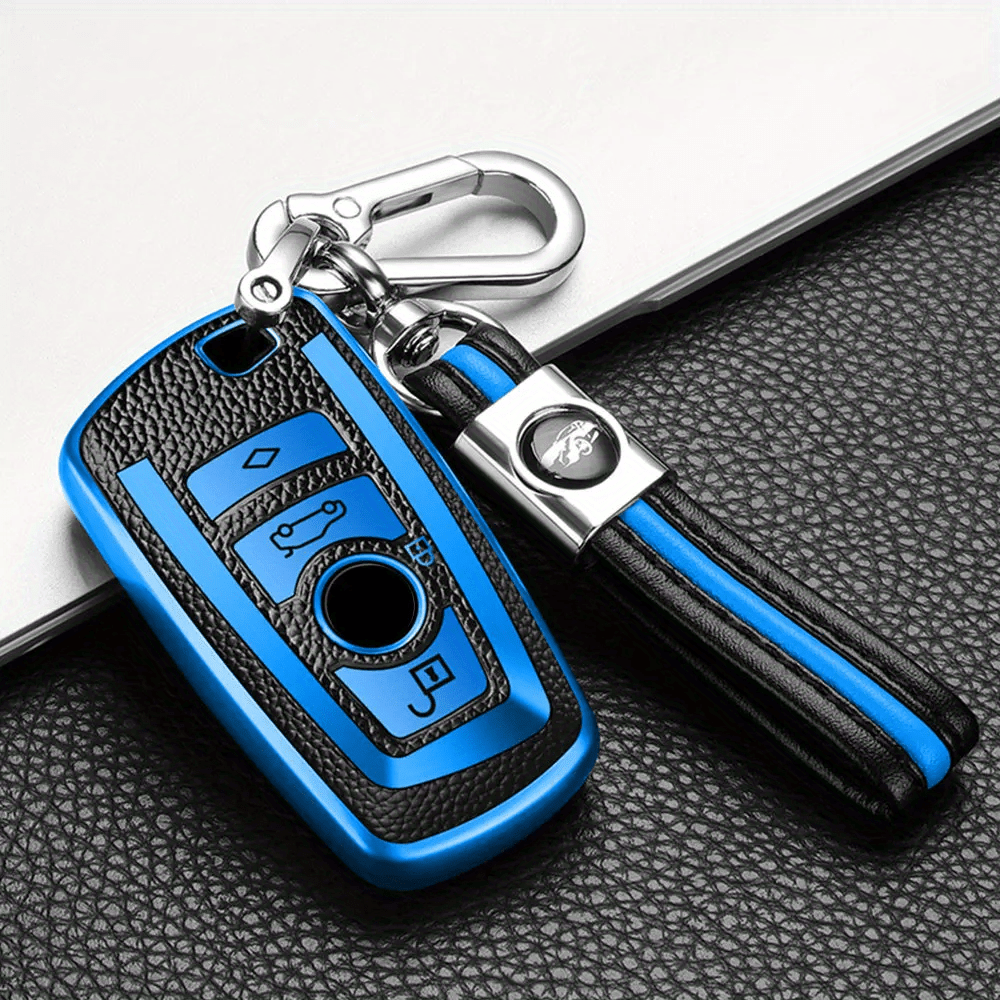 TEMU Pour BMW Série 1 3 5 F20 F30 G20 F31 F34 F10 G30 F11 X3 F25 X4 I3 M3 M4, accessoires de boîtier de clé de voiture en TPU, ensemble porte-clés de