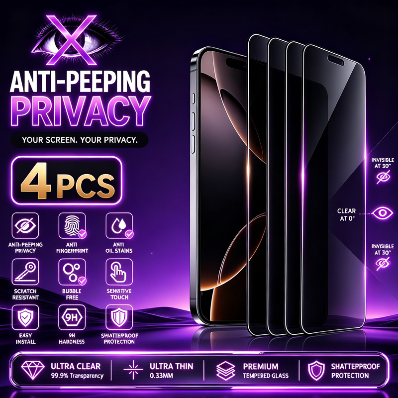 TEMU 4pcs Full Coverage Matte Privacy Screen Protector With Anti-spy Upgrade, , Anti-drop, Scratch Protection, , Bubble-free. For Oppo A73 5g/a74