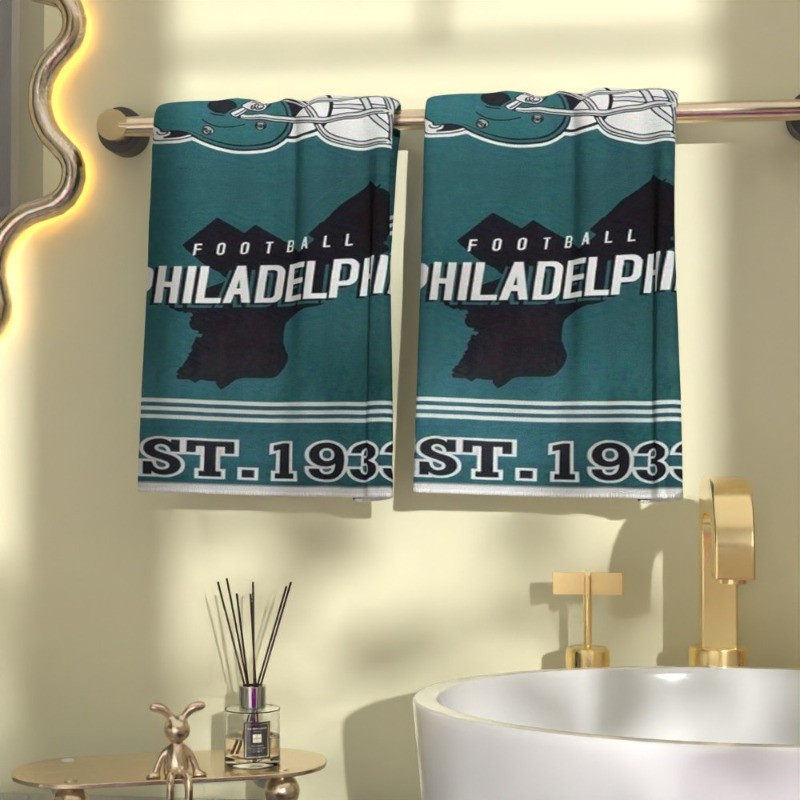 

2pcs Philadelphia Football Kitchen Towels, 18x26 Inch, Super Soft Polyester, Unscented, Woven Sports Fan Towels For Normal & Relaxed Hair, With Merchandise, Dish Towels