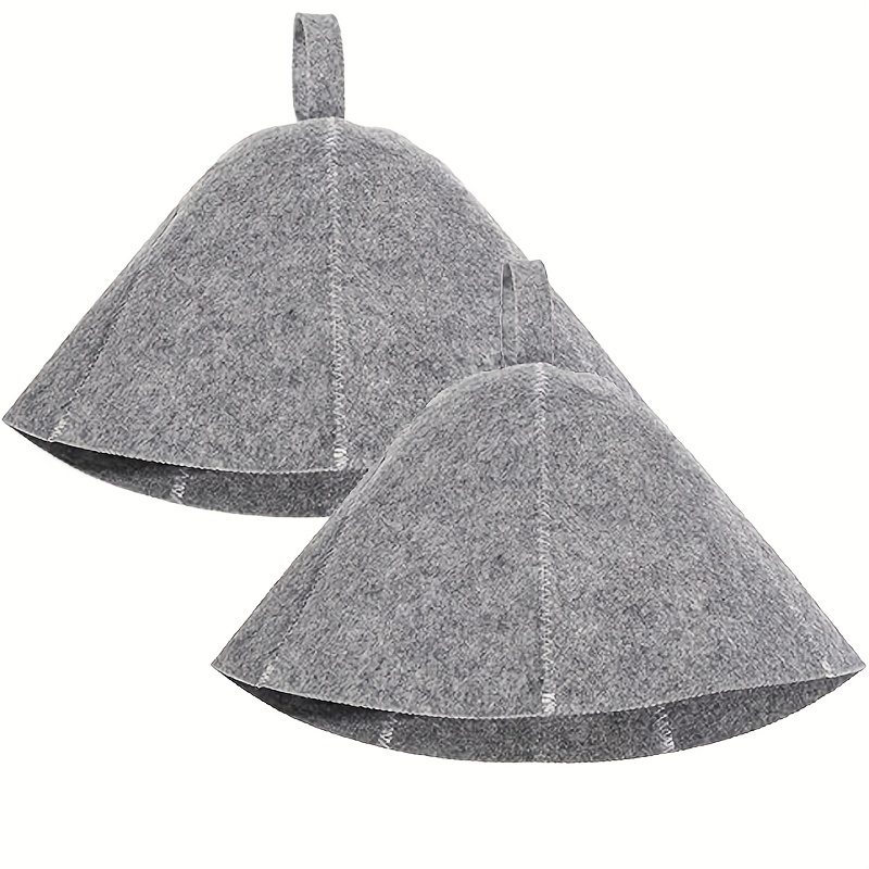 2-pack Sauna Hat, Black, Dark Gray, And White - Felt Steam Room Quick-dry Hair Turban, Suitable For Indoor And - Absorbent, Non-damaging Drying Towel Hat With Loop
