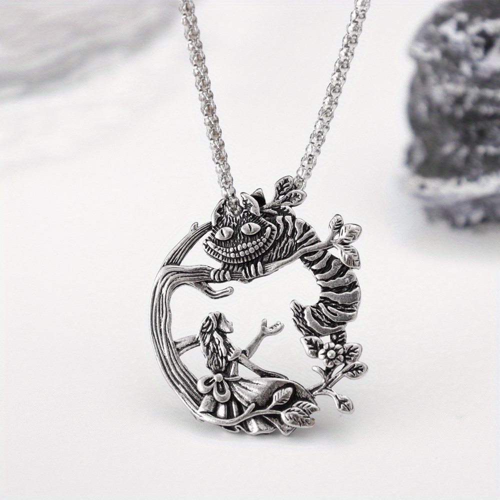 TEMU 1pc New Style Personality Creative Simple Wonderland Princess Pendant Necklace Ladies Fashion Creative Cute Valentine's Day Gift Accessories
